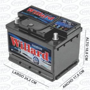 BATERIAS WILLARD 12V 75 570 CCA 242X175X188