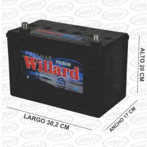 BATERIAS WILLARD 12V 90 AMP 740CCA 302X170X200 DERECHA