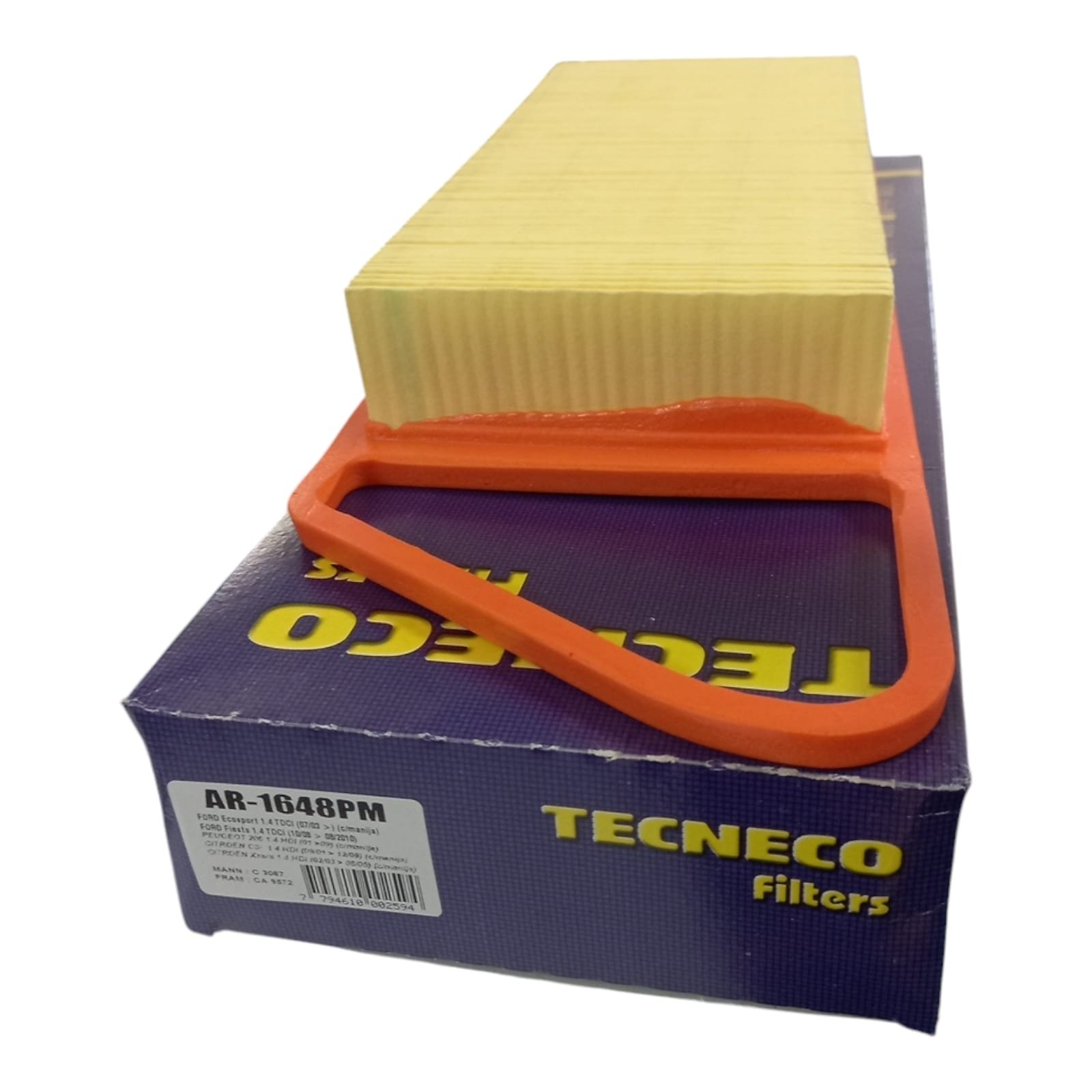 FILTRO AIRE FORD FIESTA MAX, ECOSPORT, C3, 1.4TDI TECNECO AR1648PM